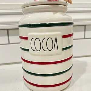 Rae Dunn COCOA striped Canister RARE